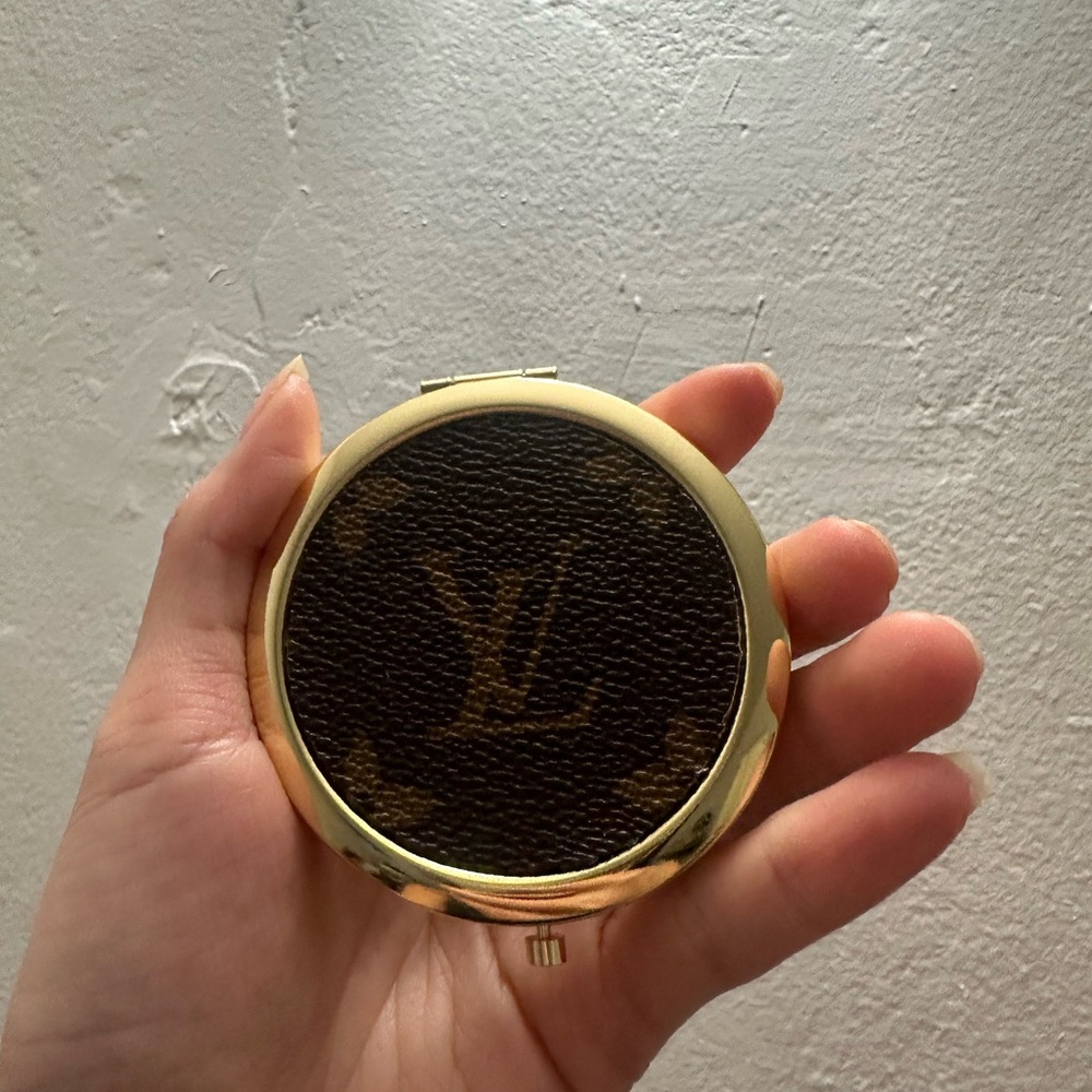 LV Brown and Gold Compact Mirror